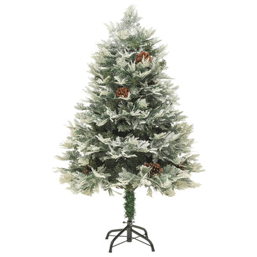 vidaXL Weihnachtsbaum mit Beleuchtung und Kiefernzapfen Grün 150 cm