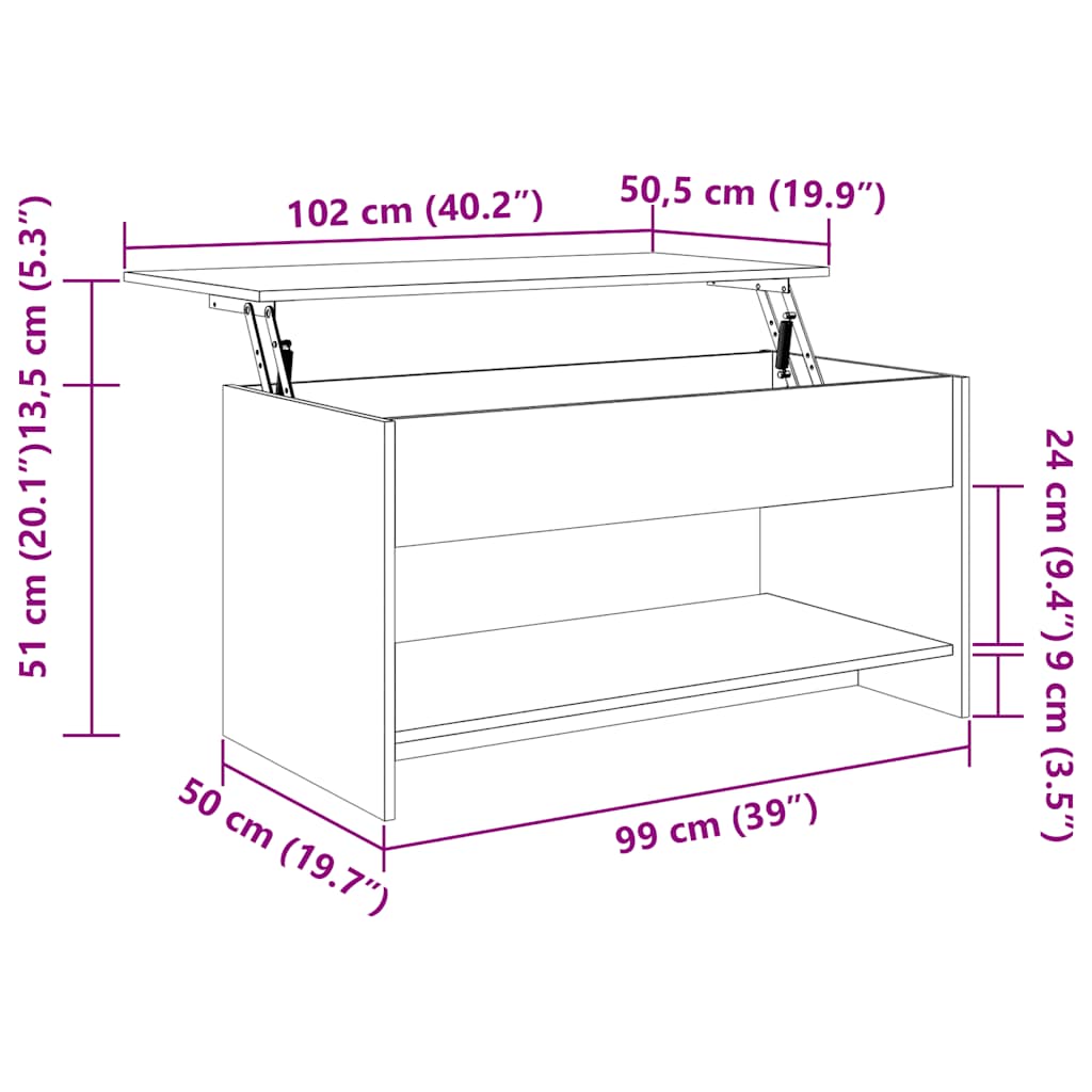 vidaXL Couchtisch Hochglanz-Weiß 102x50x52,5 cm Holzwerkstoff