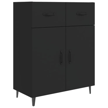 vidaXL Commode noire 69,5x34x90 cm en bois d'ingénierie