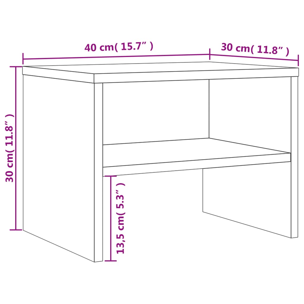 vidaXL Nachttische 2 Stk. Grau Sonoma 40x30x30 cm Holzwerkstoff
