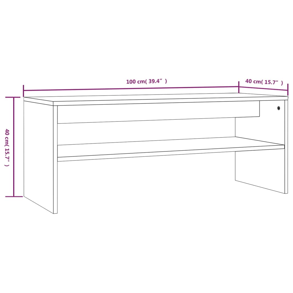 vidaXL Couchtisch Grau Sonoma 100x40x40 cm Holzwerkstoff