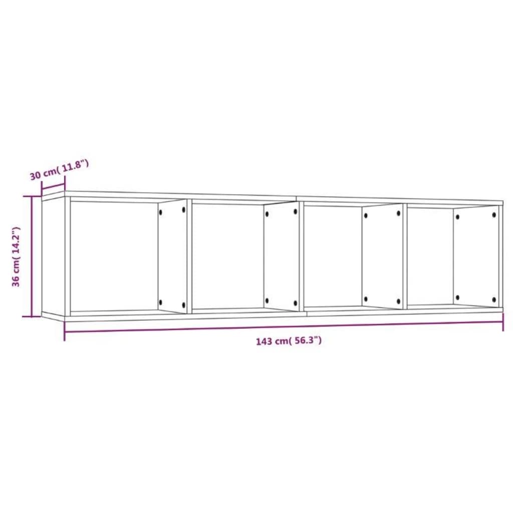 vidaXL Bücherschrank/TV-Schrank Grau Sonoma 143x30x36cm Holzwerkstoff