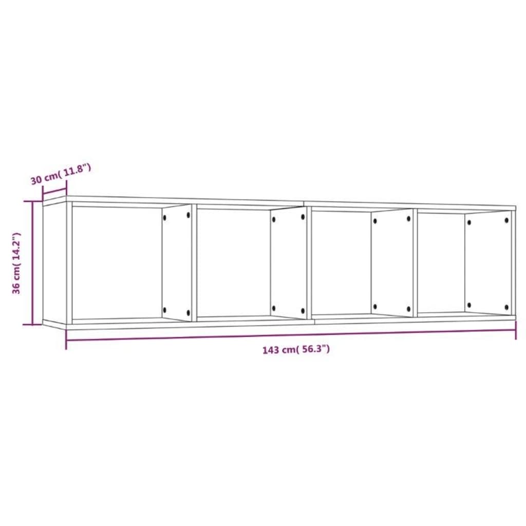 vidaXL Bücherschrank/TV-Schrank Eichen-Optik 143x30x36cm Holzwerkstoff