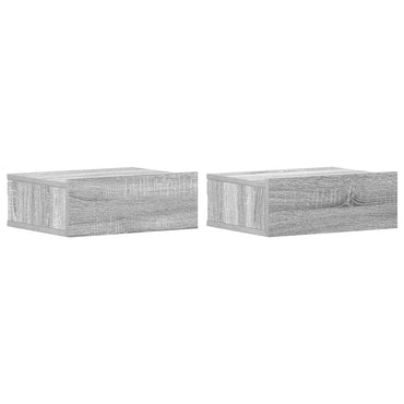 vidaXL Hängende Nachttische 2 Stk. Grau Sonoma 40x30x15 cm