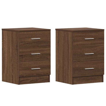 vidaXL Nachttische 2 Stk. Braun Eichen-Optik 38x35x56 cm Holzwerkstoff