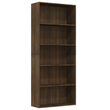 vidaXL Bibliothèque 5 étagères Marron aspect chêne 80x30x189 cm