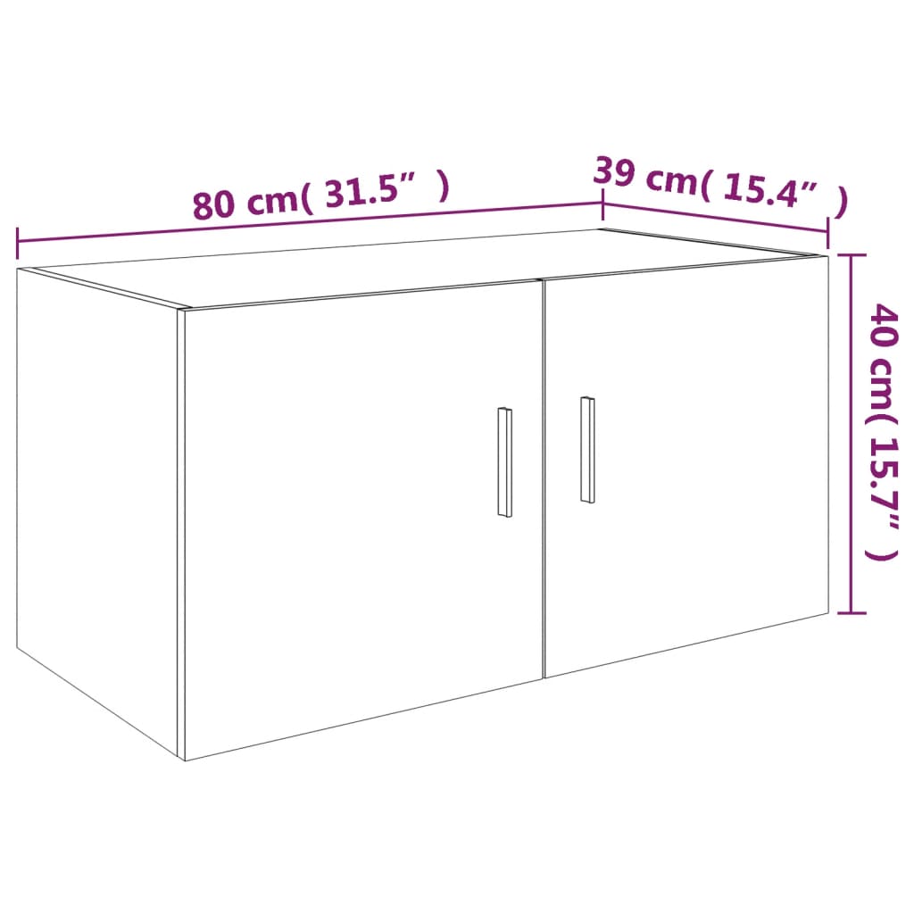 vidaXL Wandschrank Räuchereiche 80x39x40 cm Holzwerkstoff