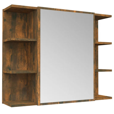 vidaXL Armoire de toilette chêne fumé 80x20,5x64 cm bois d'ingénierie