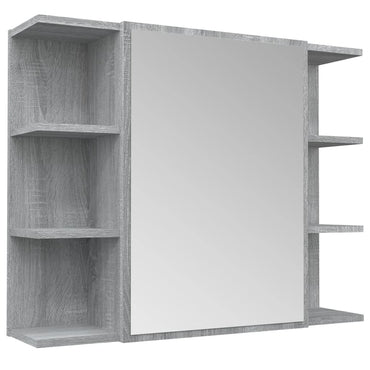 vidaXL Armoire de toilette Gris Sonoma 80x20,5x64 cm Bois d'ingénierie