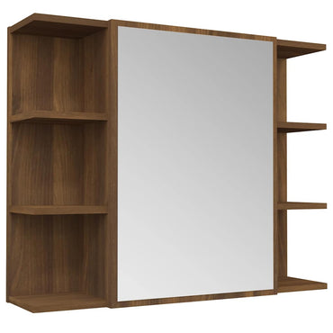 vidaXL Armoire de toilette Marron aspect chêne 80x20,5x64cm Bois d'ingénierie