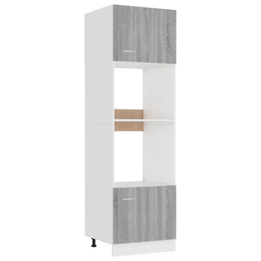 vidaXL Mikrowellenumbauschrank Lyon Grau Sonoma 60x57x207 cm Holzwerkstoff