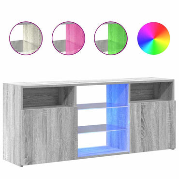 Meuble TV vidaXL avec lumières LED gris Sonoma 120x30x50 cm