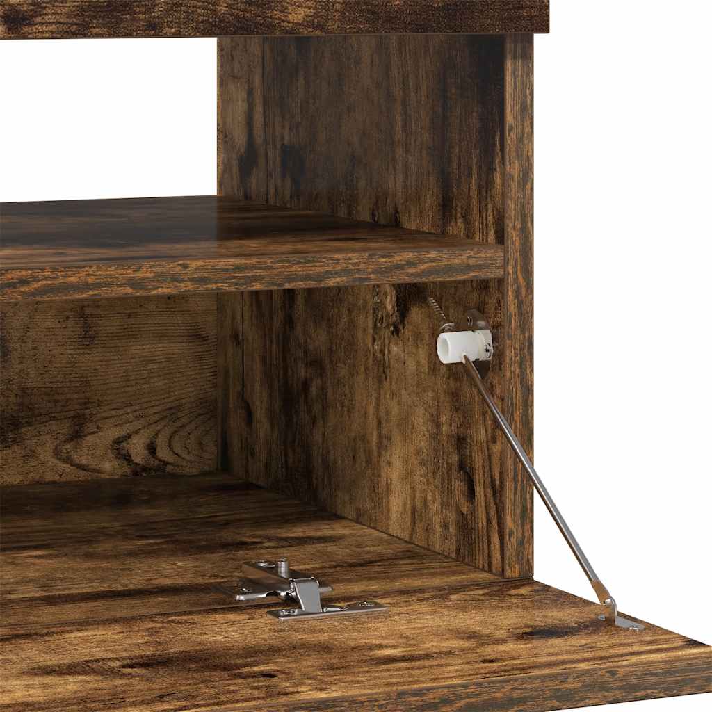 TV-Schrank mit LED-Leuchten Räuchereiche 100x35x40 cm