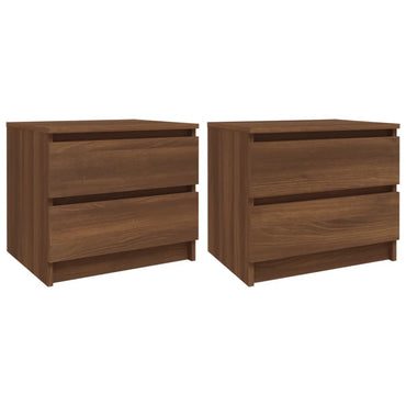 vidaXL Nachttische 2 Stk Braun Eichen-Optik 50x39x43,5cm Holzwerkstoff