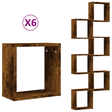 vidaXL Würfelregale 6 Stk. Räuchereiche 30x15x30 cm