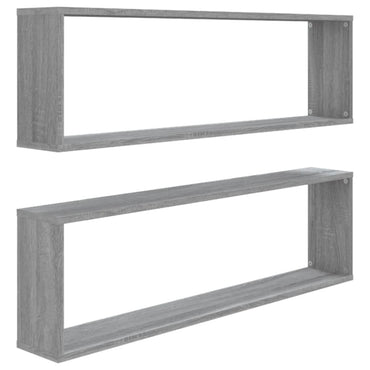 vidaXL Wandregale 2 Stk. Grau Sonoma 100x15x30 cm Holzwerkstoff