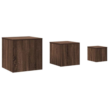 vidaXL Tables d'appoint 3 pcs Marron aspect chêne Bois d'ingénierie