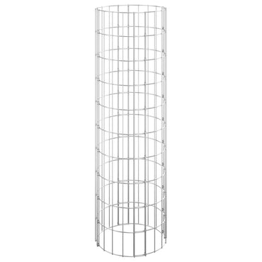 vidaXL Colonne de gabions ronde en acier galvanisé Ø30x100 cm