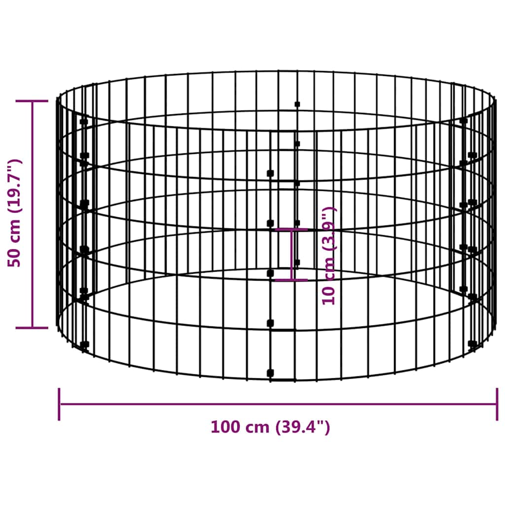 vidaXL Colonne de gabion Ronde en Acier galvanisé Ø100x50 cm