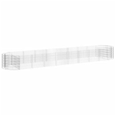 vidaXL Carré potager gabion en fer galvanisé 500x100x50 cm