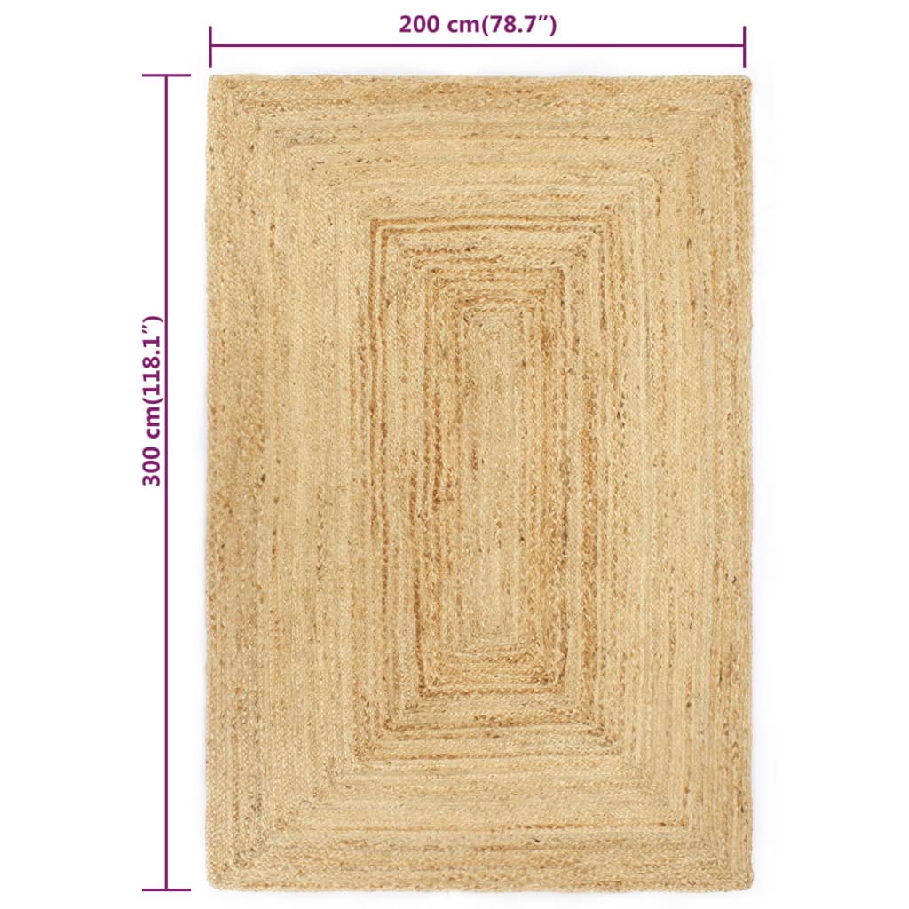 vidaXL Teppich Handgefertigt Jute 200x300 cm