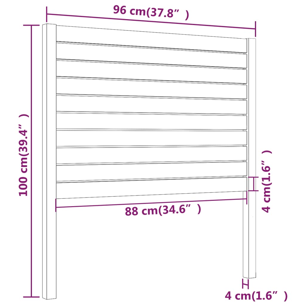 vidaXL Tête de lit Blanc 96x4x100 cm Bois de pin massif
