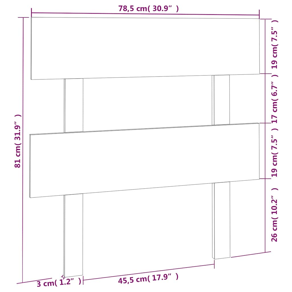 vidaXL Tête de lit 78,5x3x81 cm Bois de pin massif