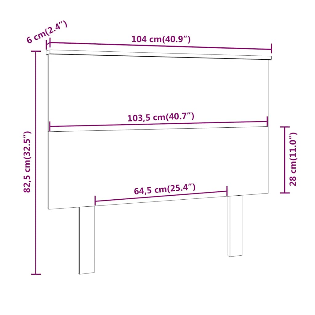 vidaXL Kopfteil Honigbraun 104x6x82,5 cm Massivholz Kiefer