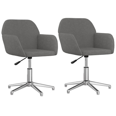 vidaXL Chaises de salle à manger pivotantes 2 pcs Tissu gris clair