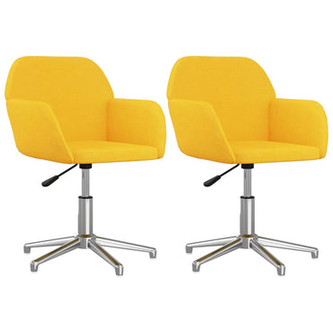 vidaXL Chaises de salle à manger pivotantes 2 pcs Tissu Jaune moutarde