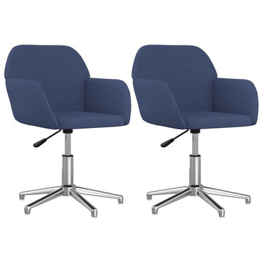vidaXL Esszimmerstühle 2 Stk. Drehbar Blau Stoff