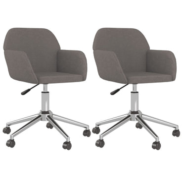 vidaXL Chaises de salle à manger 2 pcs Pivotantes Gris foncé Tissu