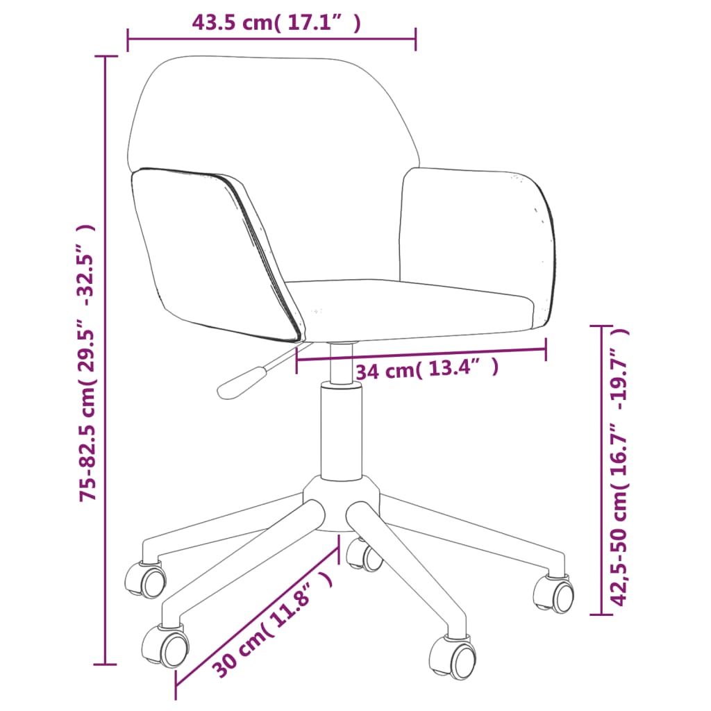 vidaXL Chaises de salle à manger 2 pcs Pivotantes Gris foncé Tissu