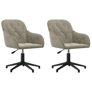 vidaXL Chaises de salle à manger pivotantes 2 pcs Gris clair Velours