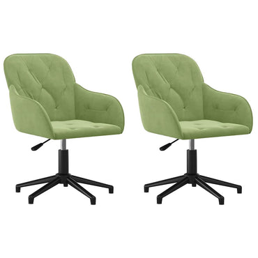 vidaXL Chaises de salle à manger pivotantes 2 pcs Vert clair Velours