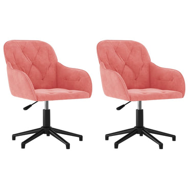 vidaXL Chaises de salle à manger 2 pcs Pivotantes Velours rose