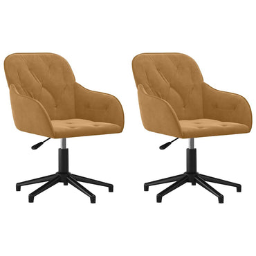 vidaXL Chaises de salle à manger pivotantes 2 pcs Velours marron