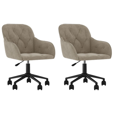 vidaXL Chaises de salle à manger pivotantes 2 pcs Gris clair Velours