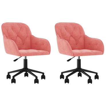 vidaXL Chaises de salle à manger 2 pcs Pivotantes Velours rose