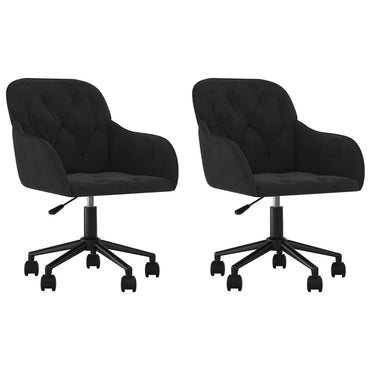 vidaXL Chaises de salle à manger pivotantes 2 pcs Velours noir