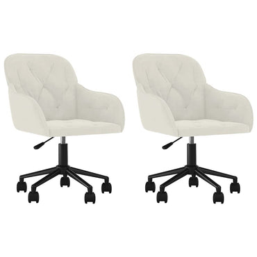 vidaXL Chaises de salle à manger pivotantes 2 pcs Crème Velours