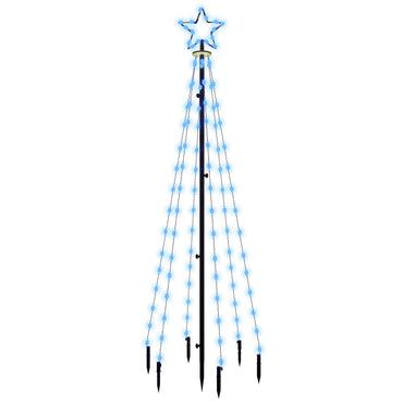 vidaXL LED-Weihnachtsbaum mit Erdnägeln Blau 108 LEDs 180 cm