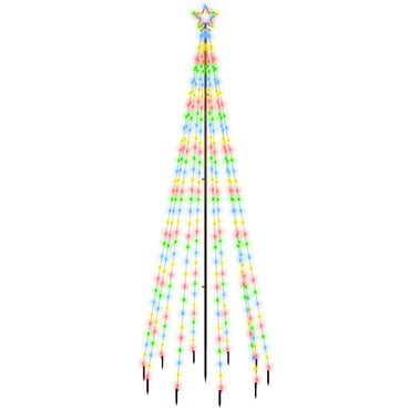 vidaXL LED-Weihnachtsbaum mit Erdnägeln Mehrfarbig 310 LEDs 300 cm