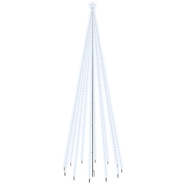 vidaXL LED-Weihnachtsbaum mit Erdnägeln Kaltweiß 732 LEDs 500 cm