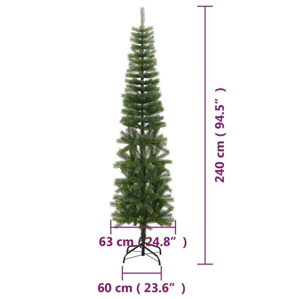 vidaXL Künstlicher Weihnachtsbaum mit Ständer Schlank 240 cm PE