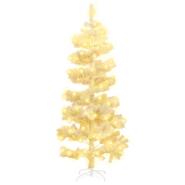 vidaXL Spiral-Weihnachtsbaum mit Beleuchtung und Ständer Weiß 180 cm