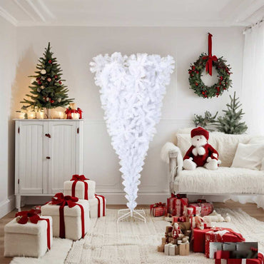 vidaXL Künstlicher Weihnachtsbaum mit Ständer Umgekehrt Weiß 180 cm