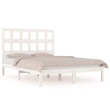 vidaXL Lit en bois massif sans matelas Blanc 135x190 cm Bois de pin