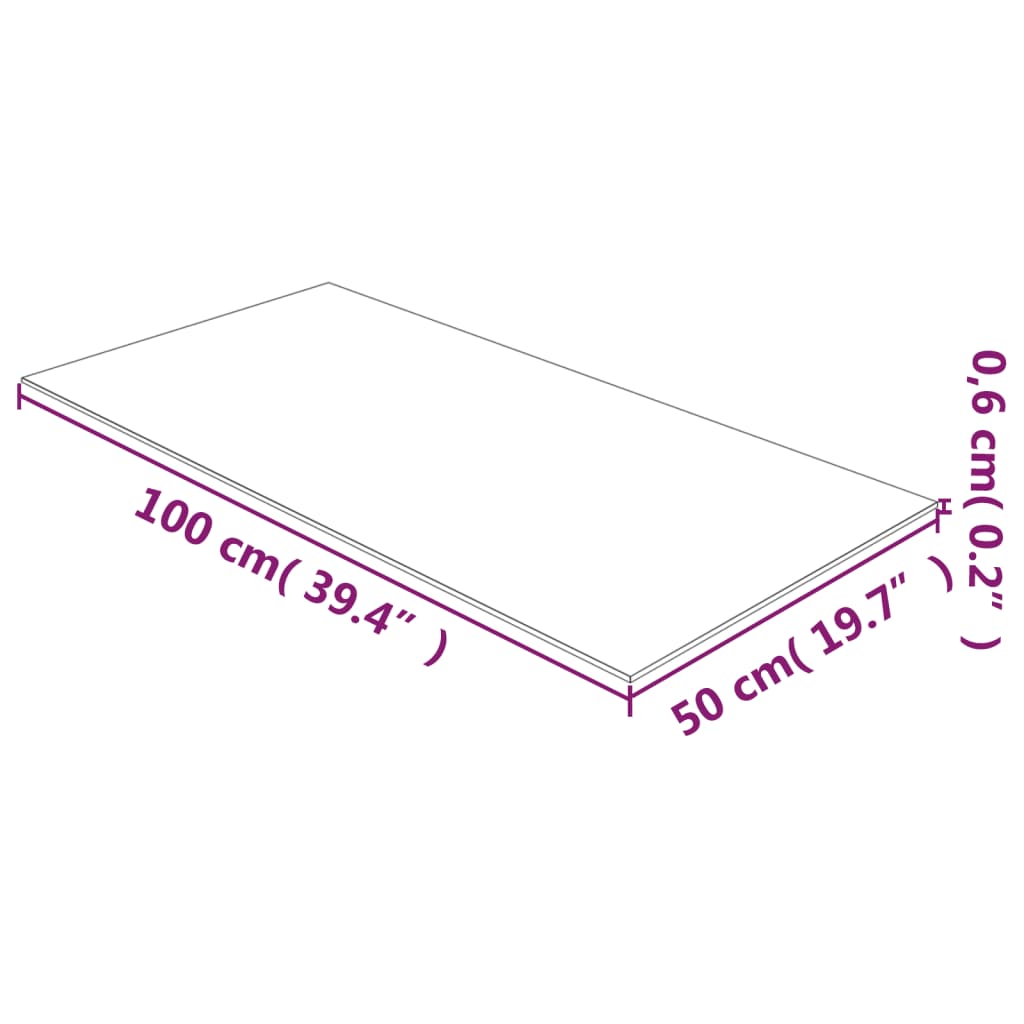 vidaXL Plateau de table Transparent 50x100 cm Verre trempé