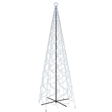 vidaXL LED-Weihnachtsbaum Kegelform Kaltweiß 1400 LEDs 160x500 cm